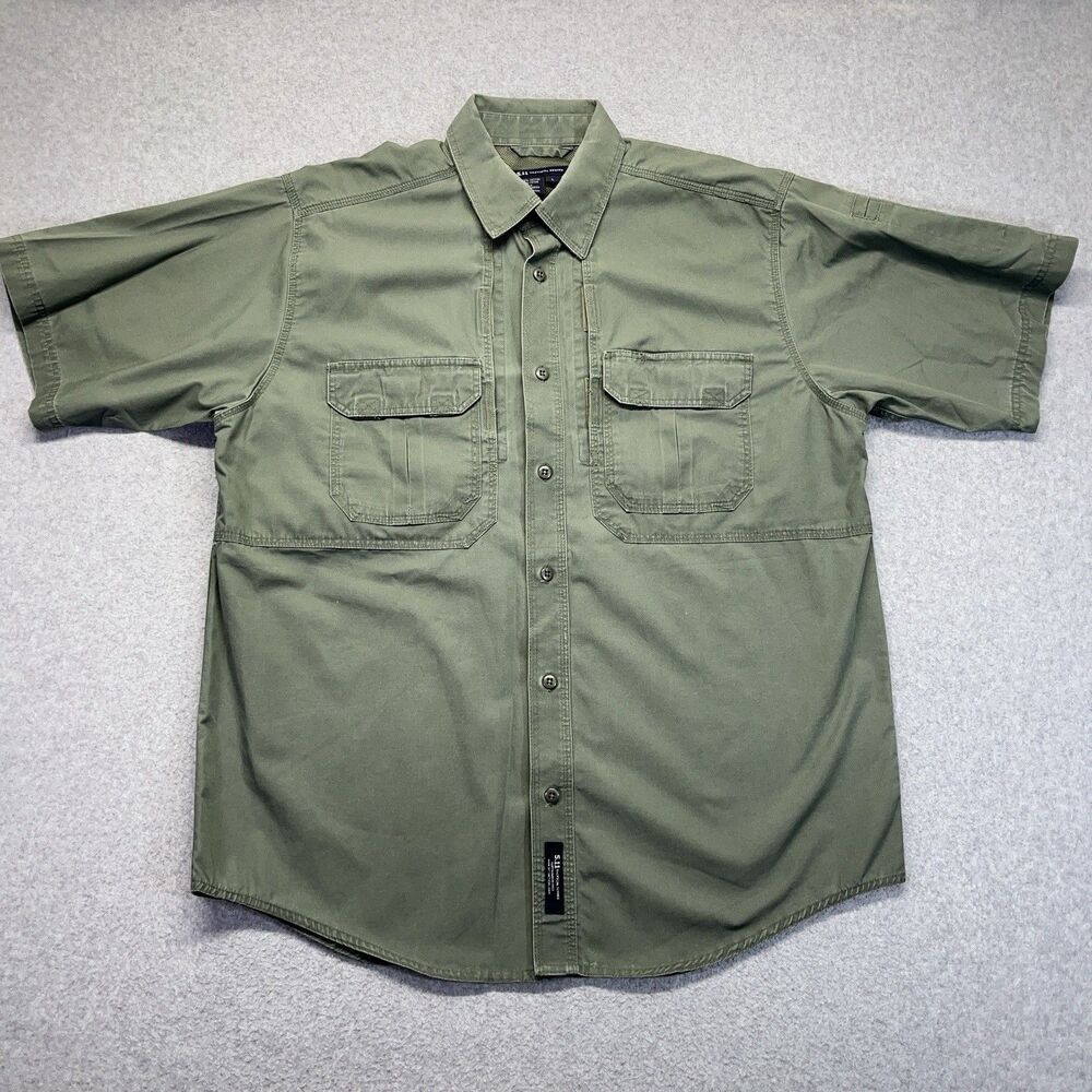 5.11 Tactical Shirt Men’s Large Green Breathable Button Up 71152 Original